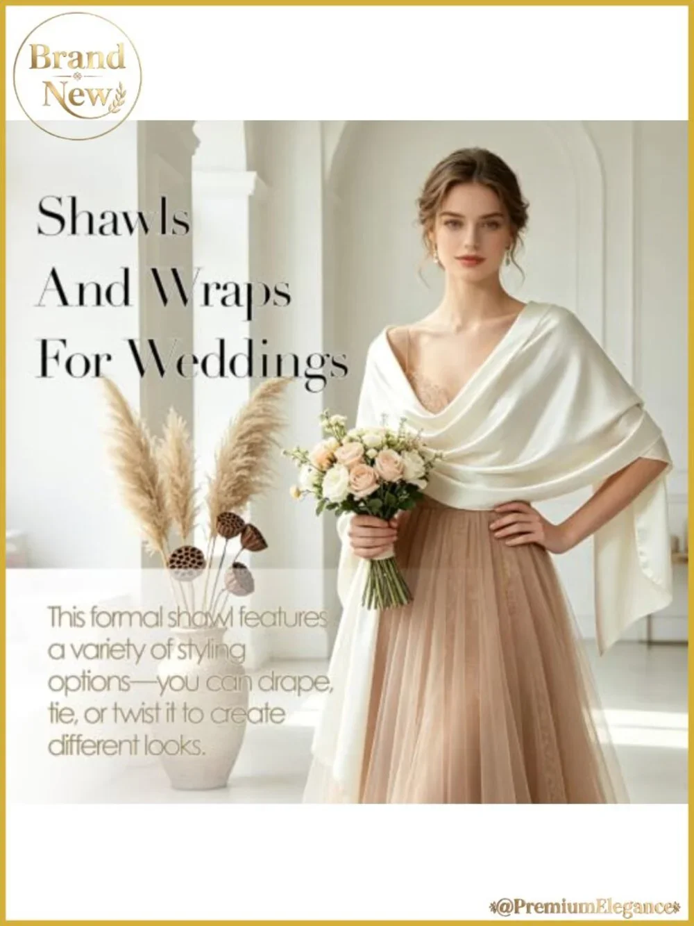 Satin Shawl Wrap for Evening Dresses Wedding Formal Cover Up
